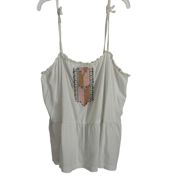 Roxy Other - Roxy Girl Embroidered Boho Tank – Size 12 Large – White Summer Top
